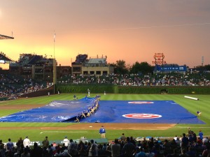 Sunset at Wrigley Field 2013 by Alison Bixby
