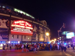 Wrigley Congrats Blackhawks 2013 by Alison Bixby